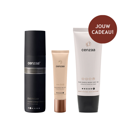 Cenzaa Prepare & Protect: Sun Trio Set 2 cenzaa-sun-trio-set-met-de-crystal-orange-cleanser-van-cenzaa