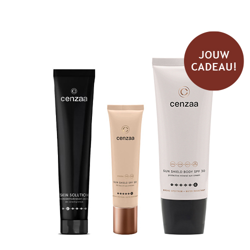 Cenzaa Prepare & Protect: Sun Trio Set 3 cenzaa-sun-trio-set-met-de-microdermabrasion-polish-van-cenzaa