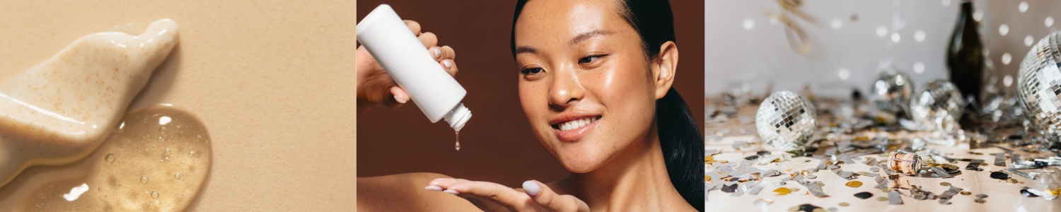 Blog banner SOS afterparty skincare routine hulp-voor-je-huid-na-de-feestdagen